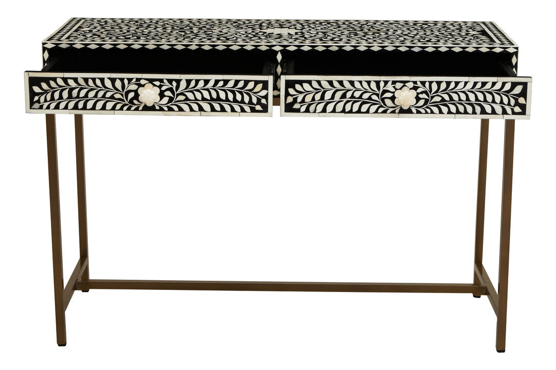 Axis Two Drawer Bone Inlay Console Table