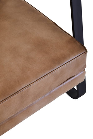 Forge Tan Leather Armchair With Black Iron Frame