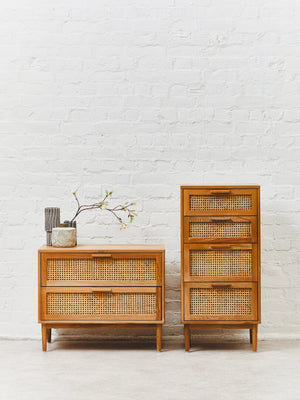 Arden Rattan & Oak 4 Drawer Chest of Drawers