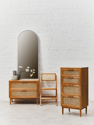 Arden Rattan & Oak 4 Drawer Chest of Drawers