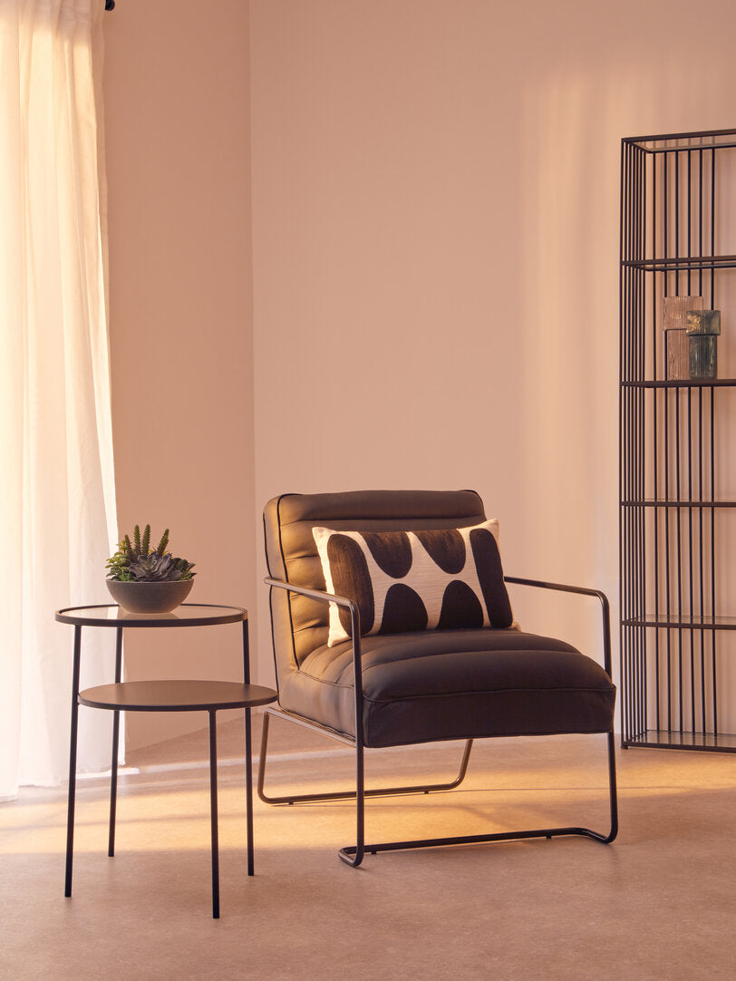 Forma Leather Effect Black Chair