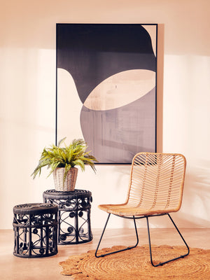 Juno Natural Rattan Black Metal Chair