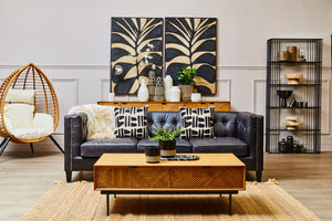 Nuvia Elora Natural And Black Embroidered Cushion