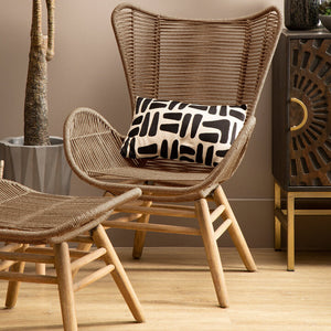 Nomad Latte Rope Lounge Chair And Footstool