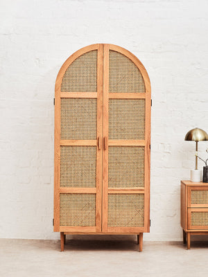 Arden Rattan & Oak 2 Door Wardrobe