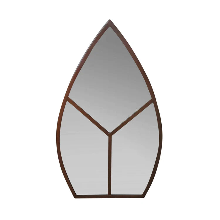 Leaf Arch Rust Outdoor Mirror