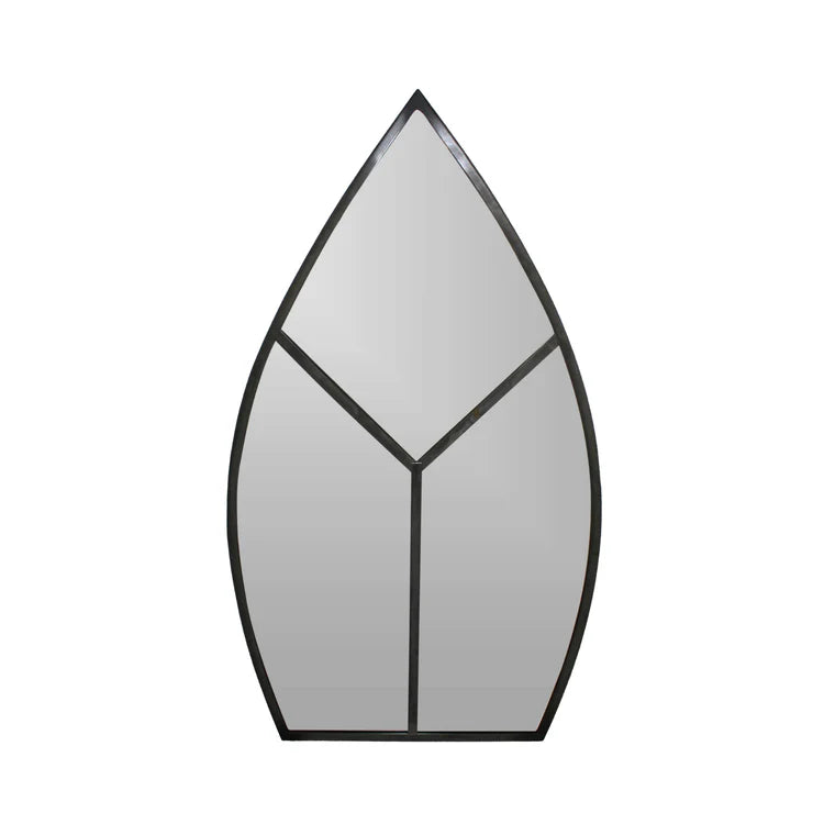 Leaf Arch Black Outdoor Mirror