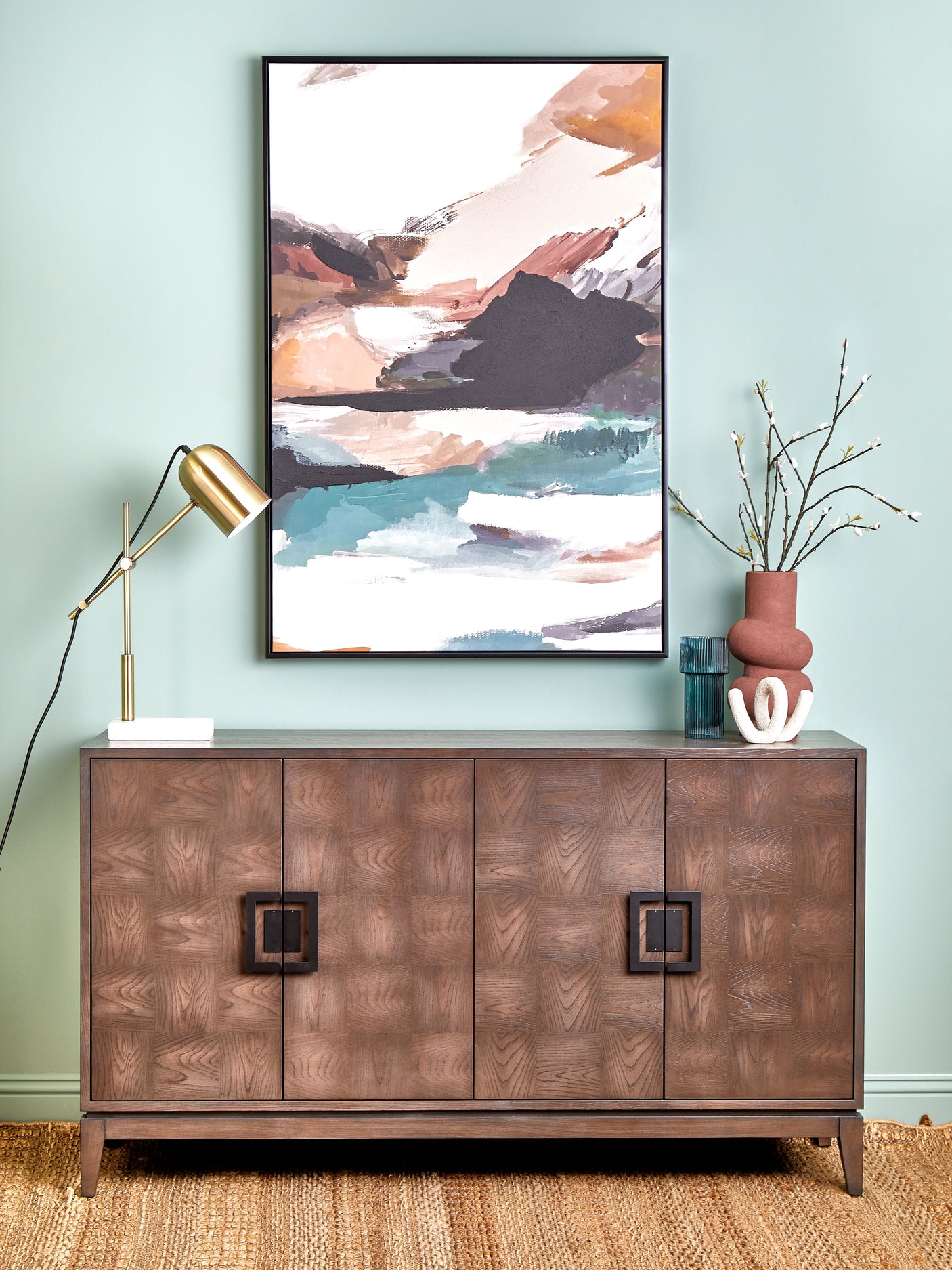 Verona 4 Door Antique Grey Sideboard