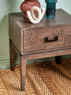 Verona Antique Grey Bedside Table