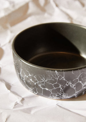 Vara Black Faux Marble Bowl