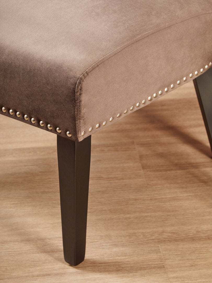 Westbury House Winged Mink Velvet Dining Chair