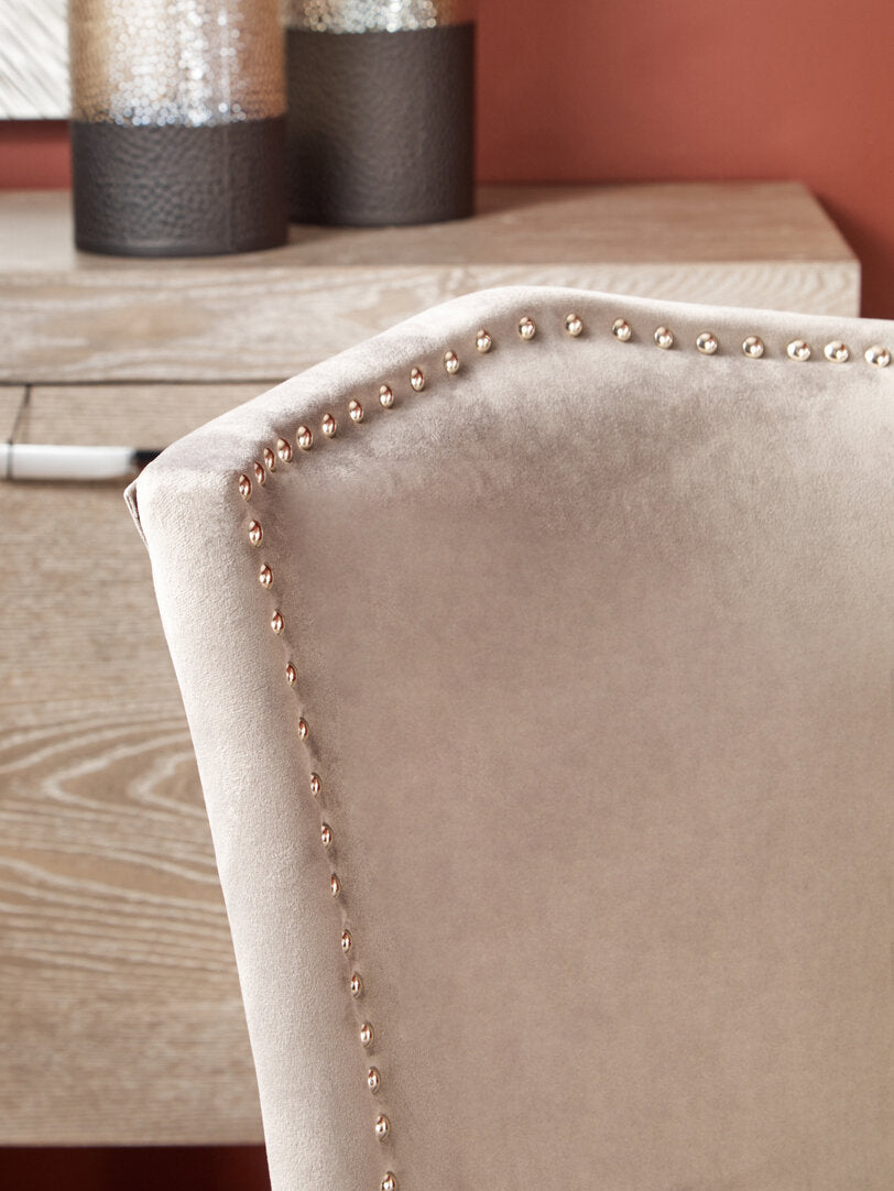 Westbury House Grey Velvet Dining Chair With Antique Legs