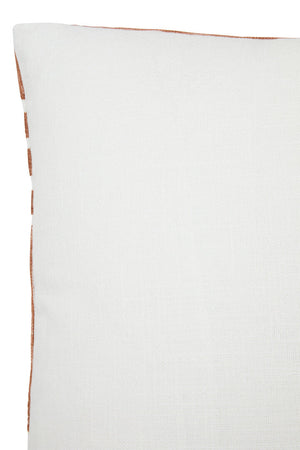 Plain natural cotton back of the square Elora Natural And Terracotta Cushion