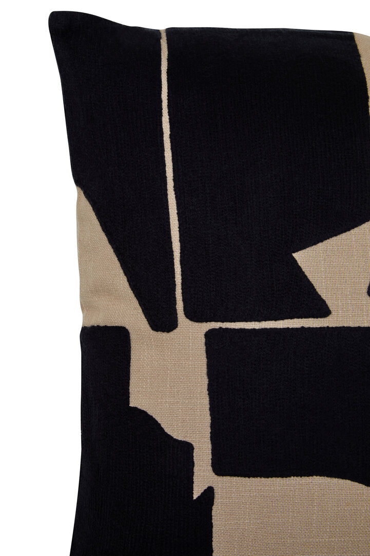 Nuvia Elora Natural And Black Square Cushion