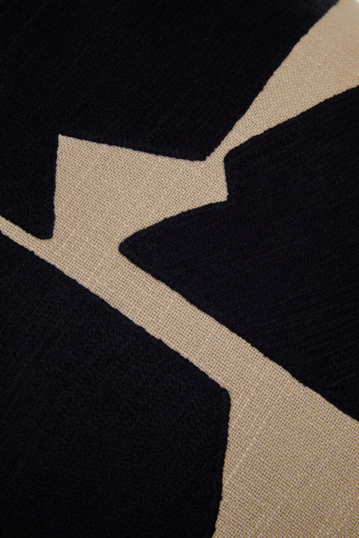 Nuvia Elora Natural And Black Square Cushion