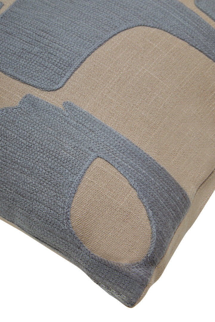 Nuvia Elora Natural And Grey Square Cushion