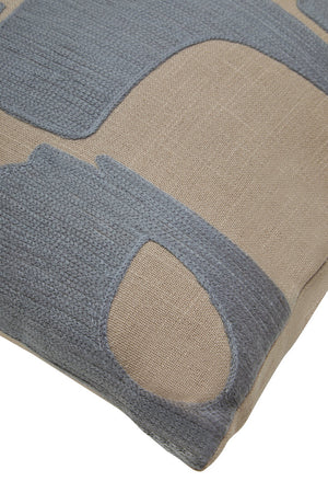 Nuvia Elora Natural And Grey Square Cushion