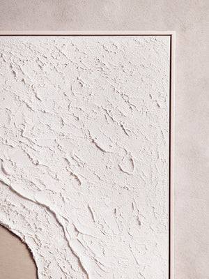 Linea Natural & White Textured Plaster Canvas Wall Art