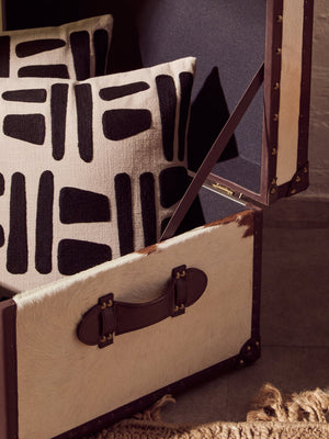 Westbury House Brown And White Cowhide Storage Trunk