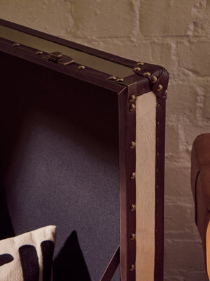 Westbury House Brown And White Cowhide Storage Trunk