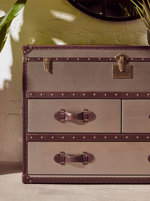 Westbury House Brown And White Cowhide Cabinet