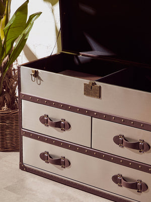 Westbury House Brown And White Cowhide Cabinet