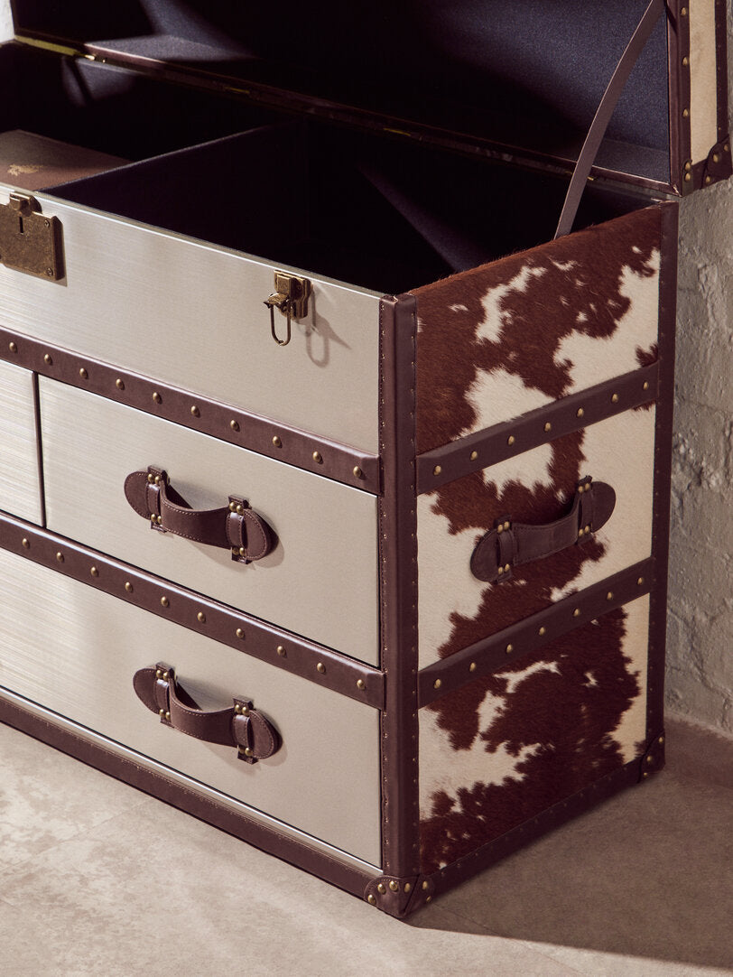 Westbury House Brown And White Cowhide Cabinet