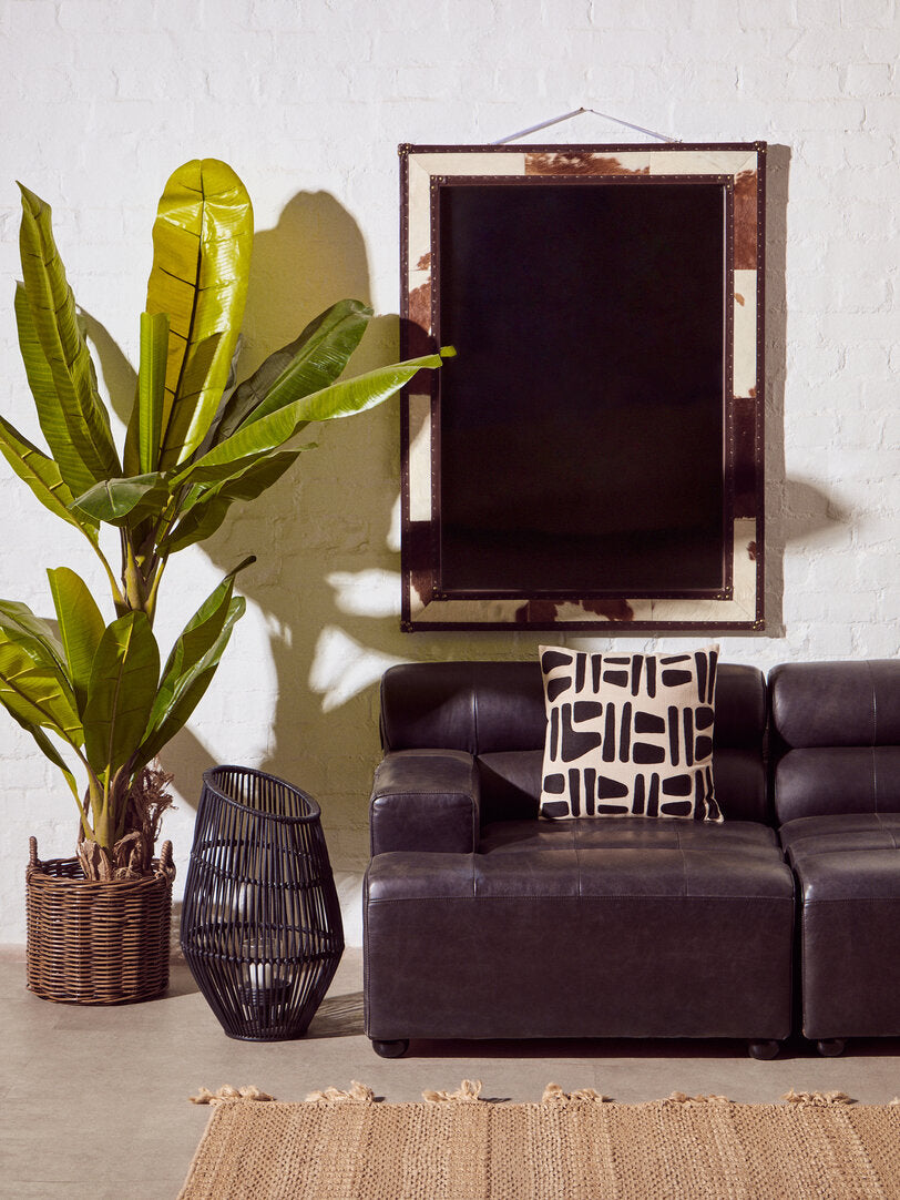 Nuvia Elora Natural And Black Embroidered Cushion