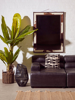 Nuvia Elora Natural And Black Embroidered Cushion