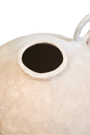 Avara Cotton Mache Large Vase With Decorative Handles