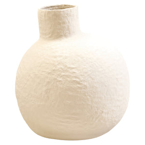 Avara Large Cream Cotton Mache Vase