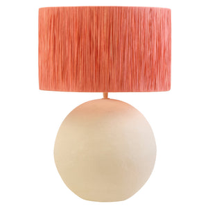 Luma Natural Papier Mache Table Lamp With Rust Raffia Shade