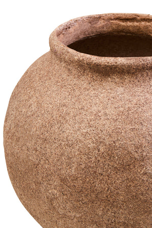 Avara Cotton Mache And Coco Shell Round Vase