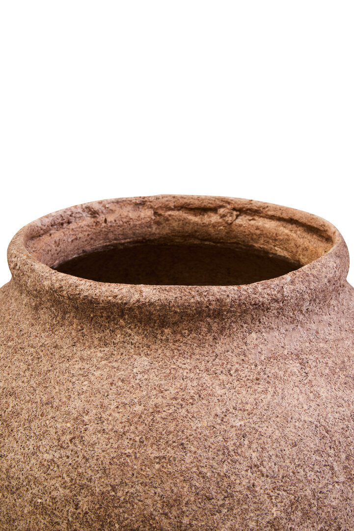 Avara Cotton Mache And Coco Shell Round Vase