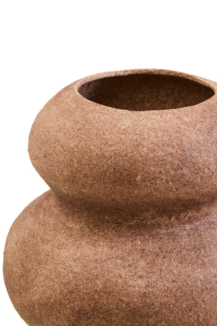 Avara Cotton Mache And Coco Shell Bubble Vase