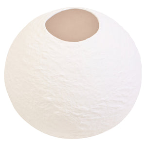 Avara Cotton Mache Small Round White Vase