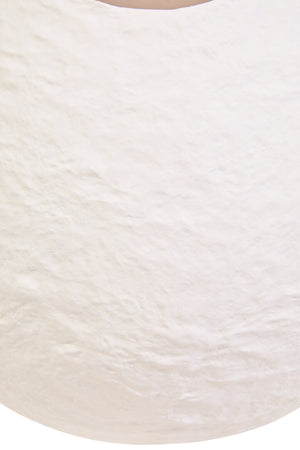 Avara Cotton Mache Small Round White Vase