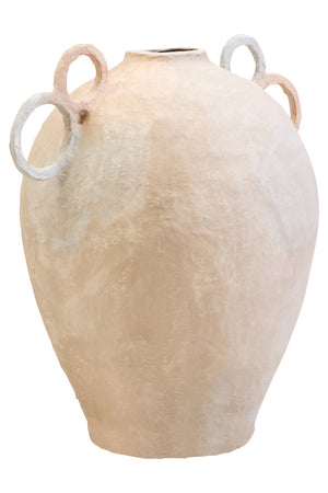 Avara Cotton Mache Large Vase With Decorative Handles