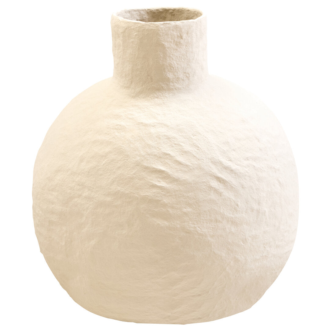 Avara Large Cream Cotton Mache Vase