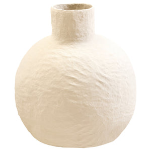 Avara Large Cream Cotton Mache Vase