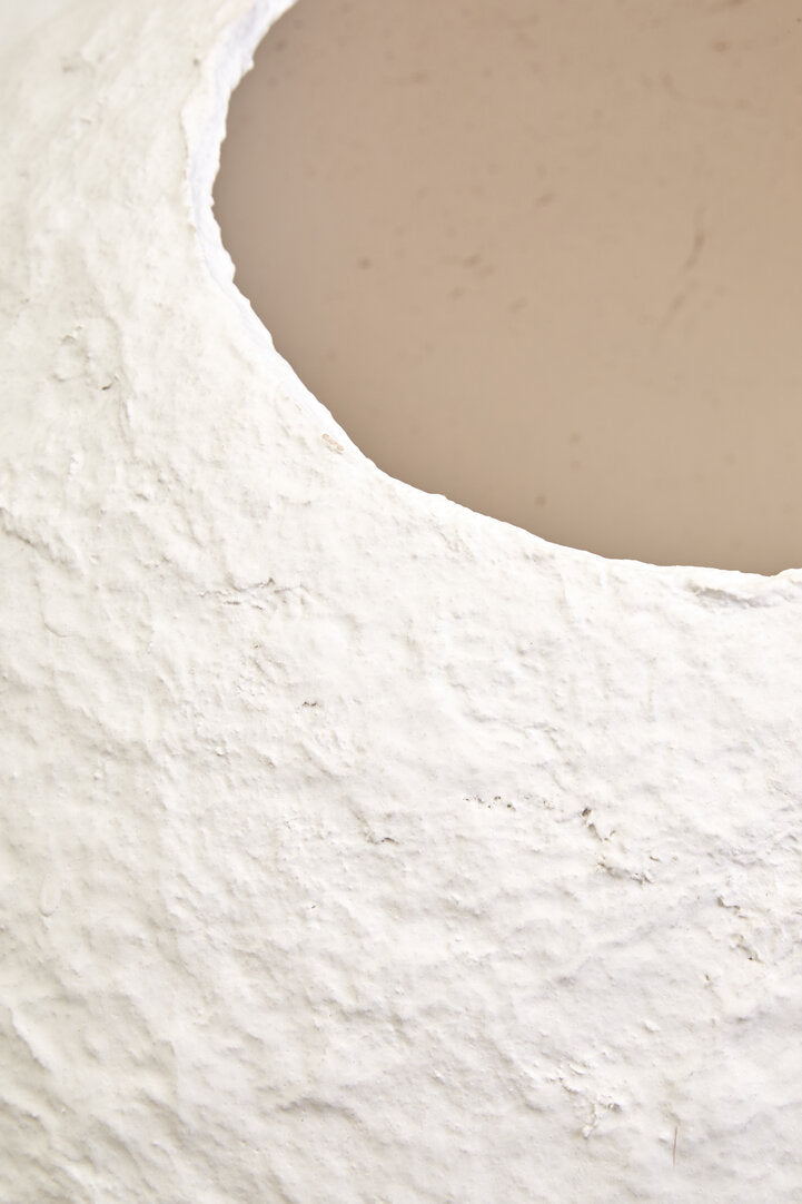 Avara Cotton Mache Large Round White Vase