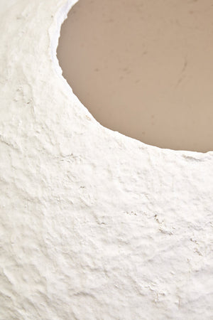 Avara Cotton Mache Large Round White Vase