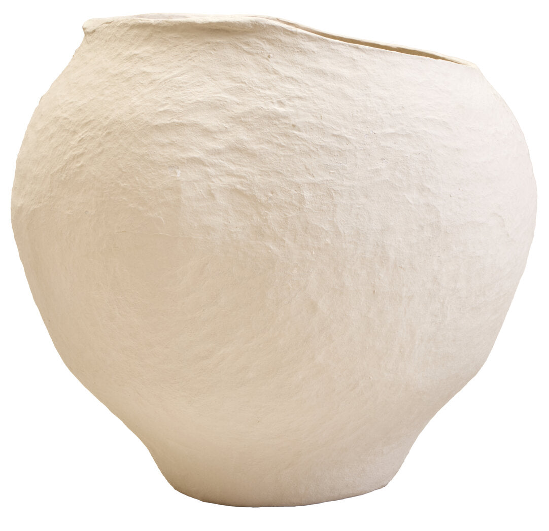 Avara Cotton Mache Large Beige Planter