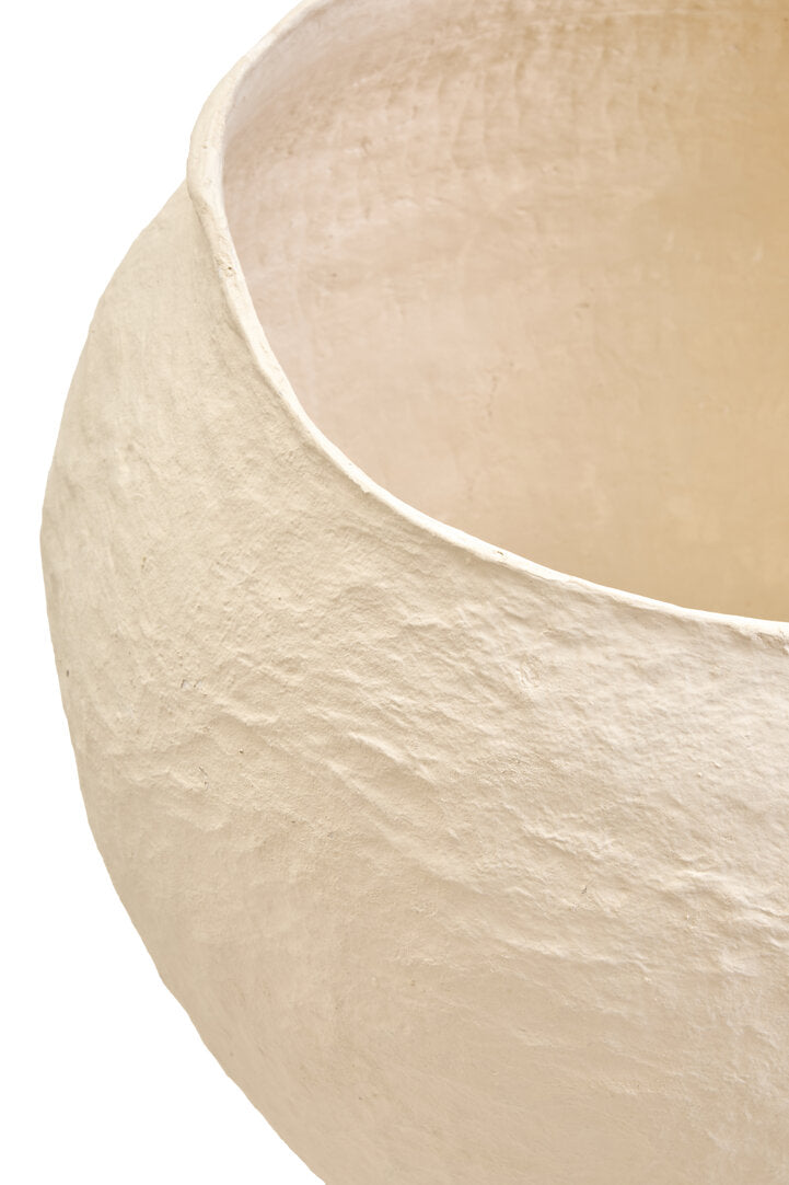 Avara Cotton Mache Large Beige Planter