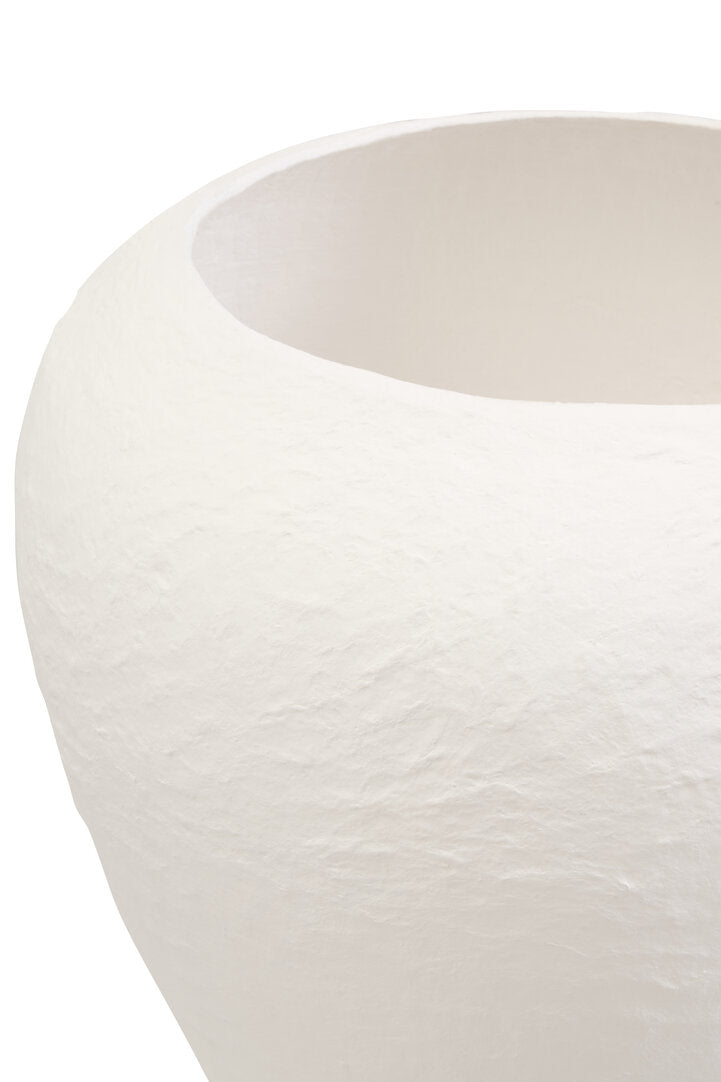 Avara Cotton Mache Large White Planter
