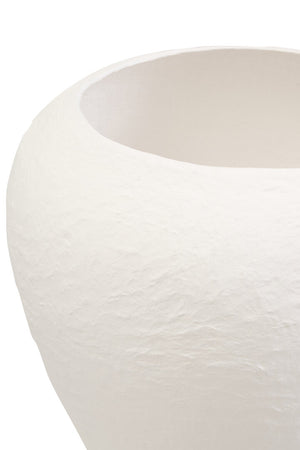 Avara Cotton Mache Large White Planter