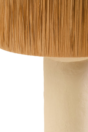 Luma Natural Papier Mache Table Lamp With Natural Raffia Shade