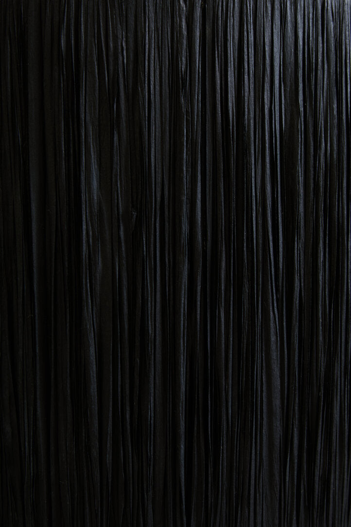 Luma White Papier Mache Table Lamp With Black Raffia Shade