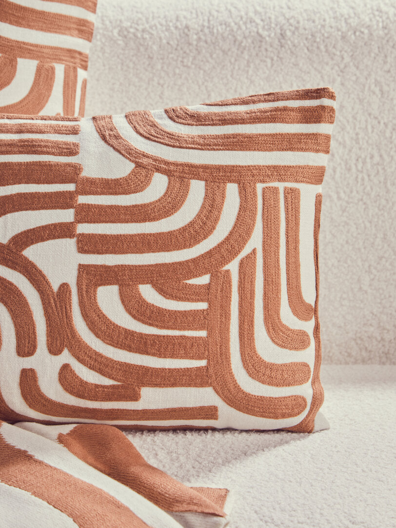 Nuvia Elora Natural and Terracotta Cushion