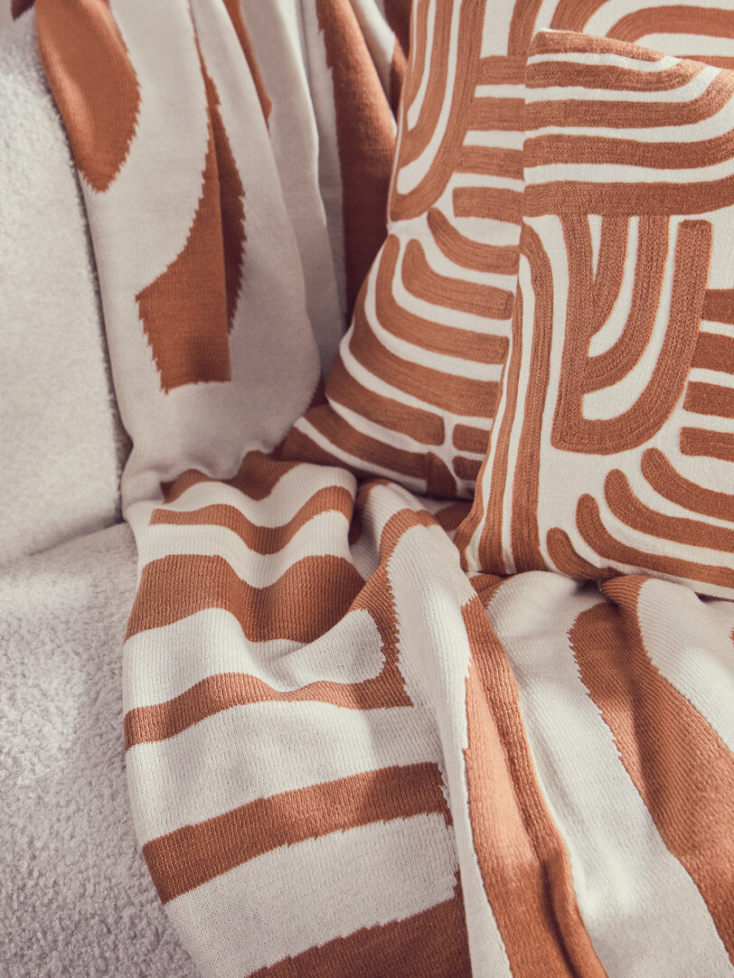 Nuvia Elora Natural and Terracotta Cushion